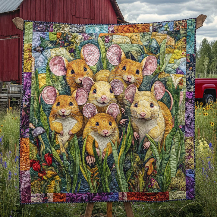 Whimsy Night Farm Quilted Blanket NCU0TH864 main image 0