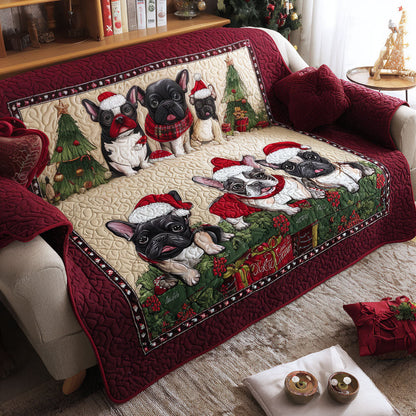 A Frenchie Tale Quilted Sofa Cover NCU0PT9991