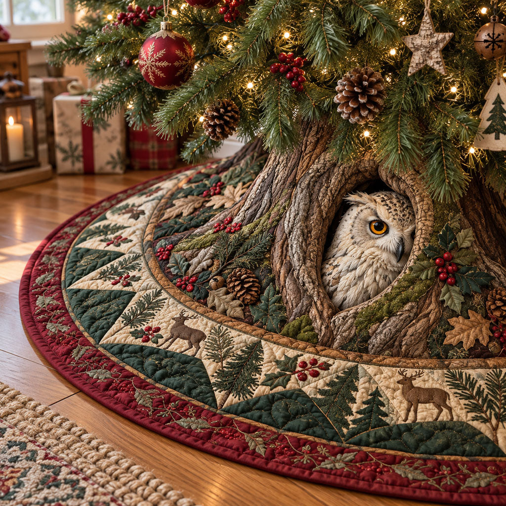 A Little Woodland Secret Christmas Quilted Tree Skirt NCU0PT12219