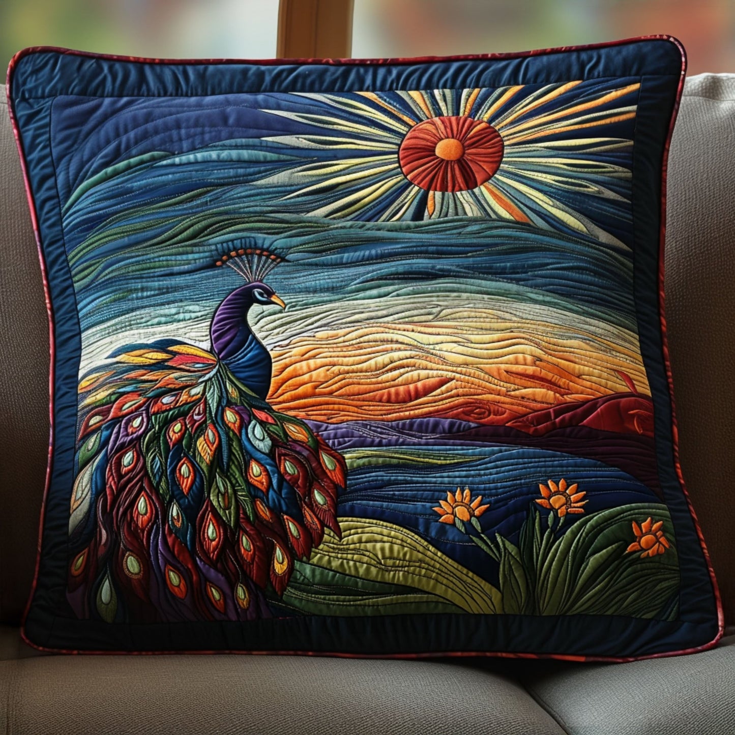 A Plumed Path Through Paradise Quilted Pillow Case NCU0PT6338