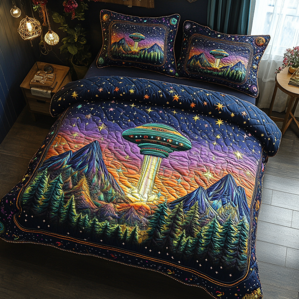 Forest v2 3-Piece Quilted Bedding Set NCU0VT164