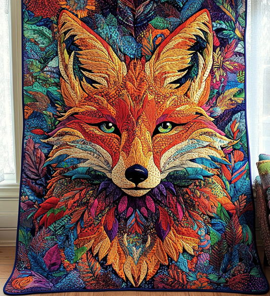 Abstract Fox Quilted Blanket NCU0DV546