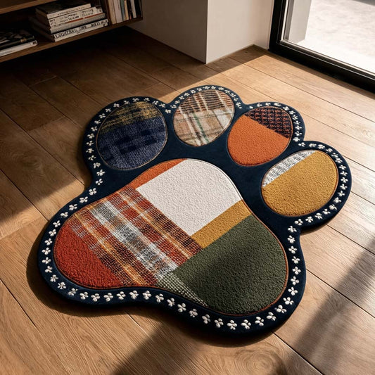 Abstract Mosaic Paw Custom Shape Area Rug NCU0HH1956