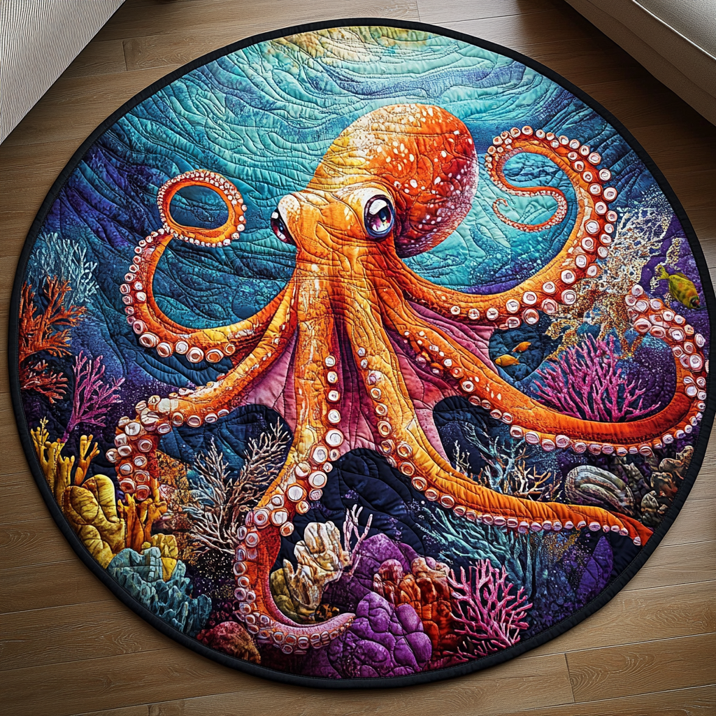 Octopus Quilted Round Mat NCU0VT128