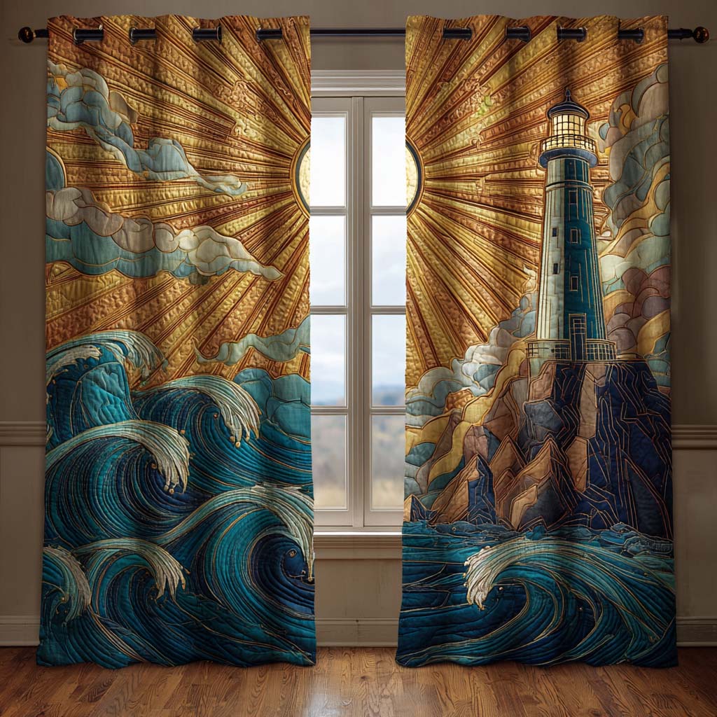 Abyssal Lighthouse Quilted Curtains NCU0HH1768