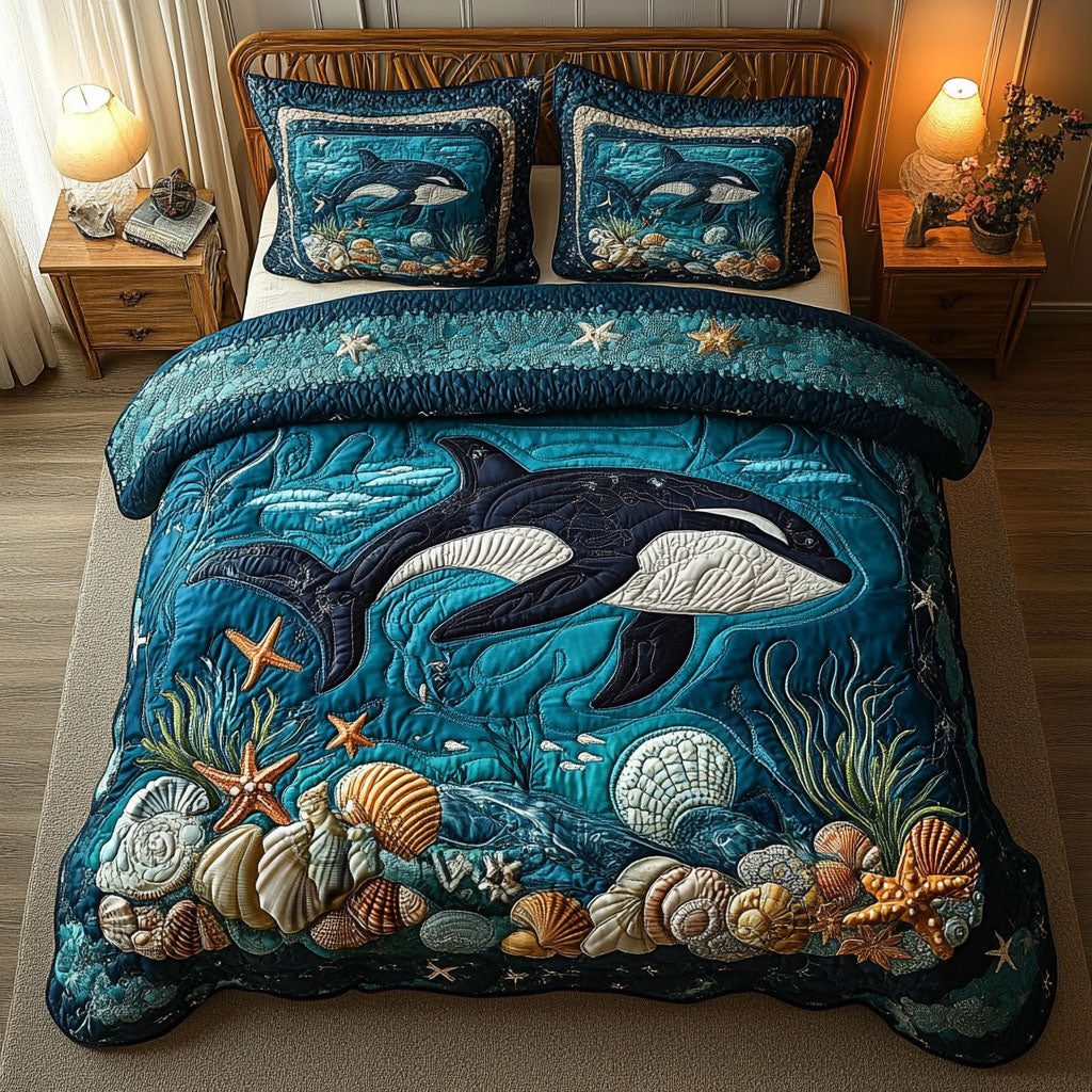 Abyssal Majesty 3-Piece Quilted Bedding Set NCU0NT6979