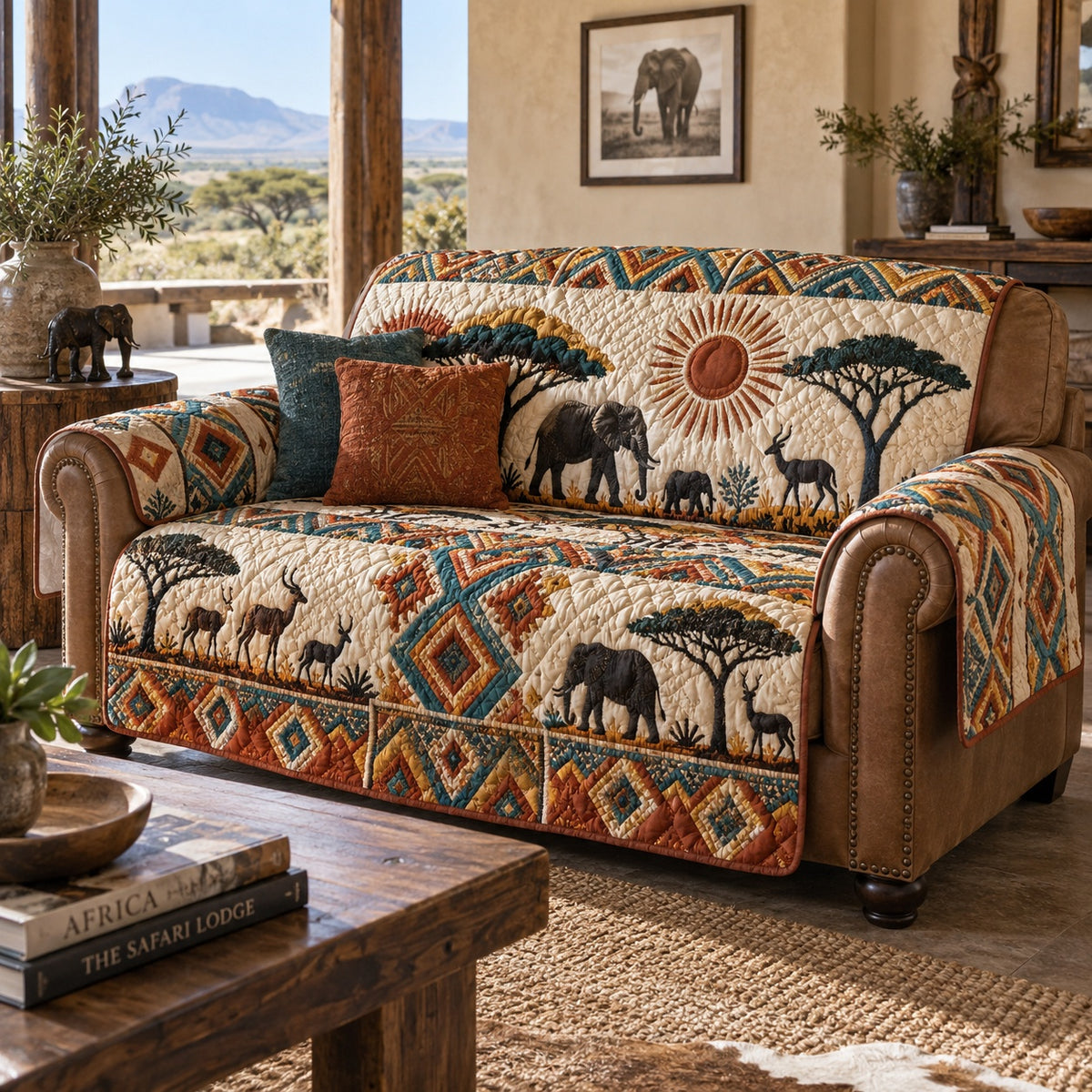 Acacia Sunset Quilted Sofa Cover NCU0VL4020