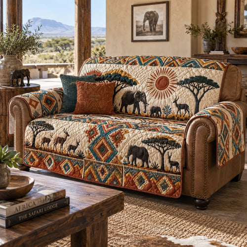 Acacia Sunset Quilted Sofa Cover NCU0VL4020