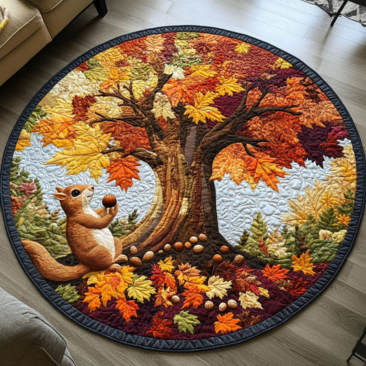 Acorn Adventure Quilted Round Mat NCU0PT7860
