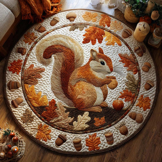 Acorn Tales Quilted Round Mat NCU0TD076