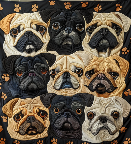 Adorable Pug Gallery Quilted Blanket NCU0DV295