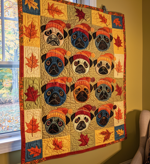 Adorable Pugs Quilted Blanket NCU0VL079