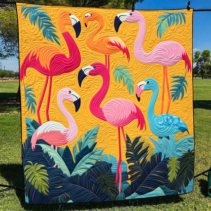 Adorable Flamingo Quilted Blanket NCU0VL468