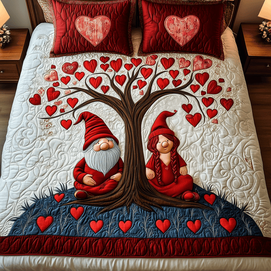 Adorable Gnome Love 3-Piece Quilted Bedding Set NCU0TH2489
