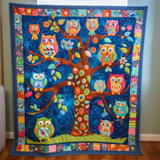 Adorable Owls Quilted Blanket NCU0VL140