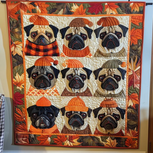 Adorable Pugs Quilted Blanket NCU0VL293