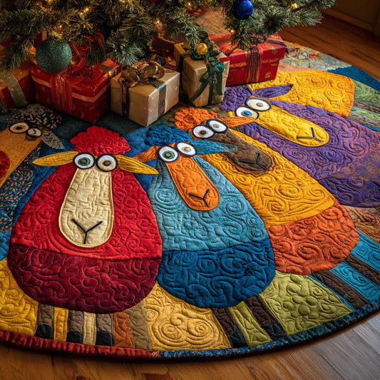 Adorable Sheep Christmas Quilted Tree Skirt NCU0NT10786