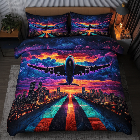 Adventure Airplane 3-Piece Quilted Bedding Set NCU0DK7864