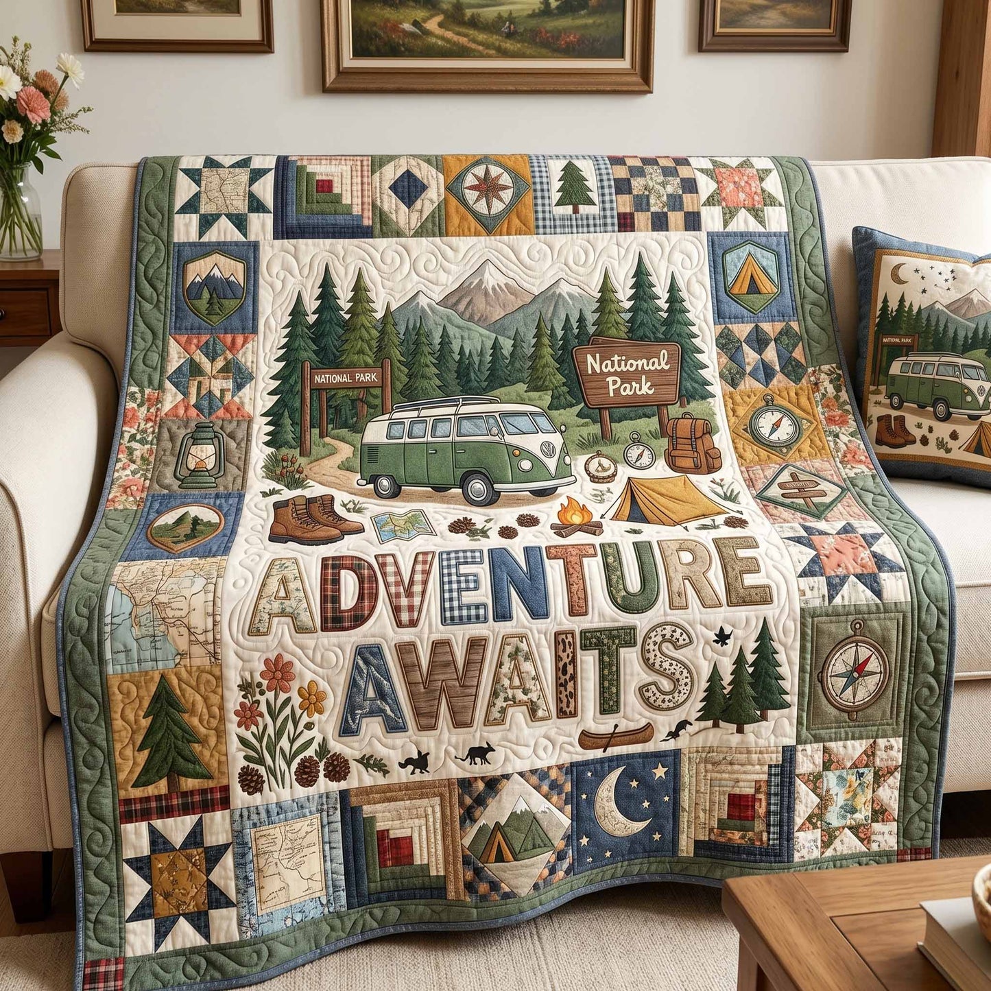 Adventure Awaits Quilted Blanket NCU0XD2876