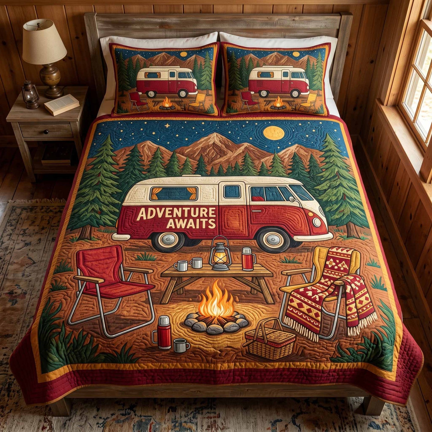 Camping 3-Piece Quilted Bedding Set NCU0VT382