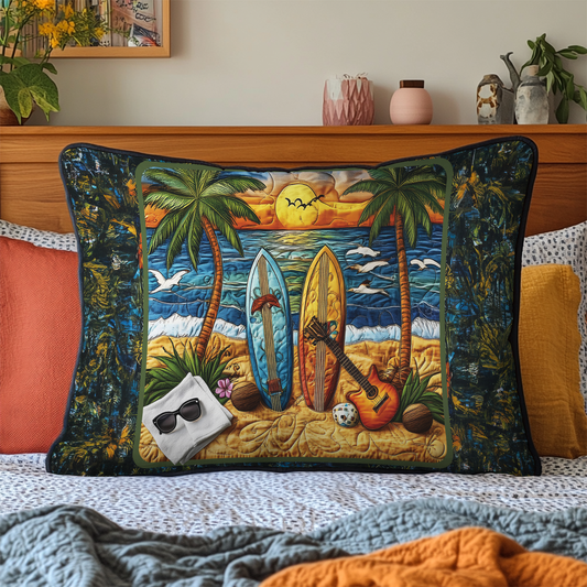 Adventure Surfboard Quilted Bedding Pillow Case NCU0DK7892