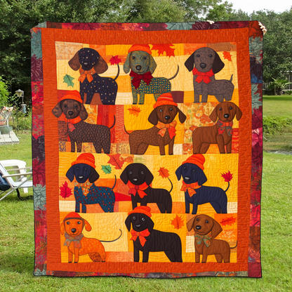 Affectionate Dachshunds Quilted Blanket NCU0VL452