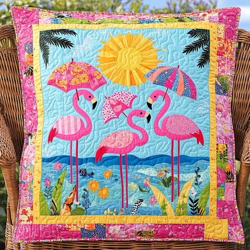 Affectionate Flamingo Quilted Pillow Case NCU0VL537