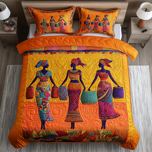 Africa Beauty 3-Piece Quilted Bedding Set NCU0DK7825