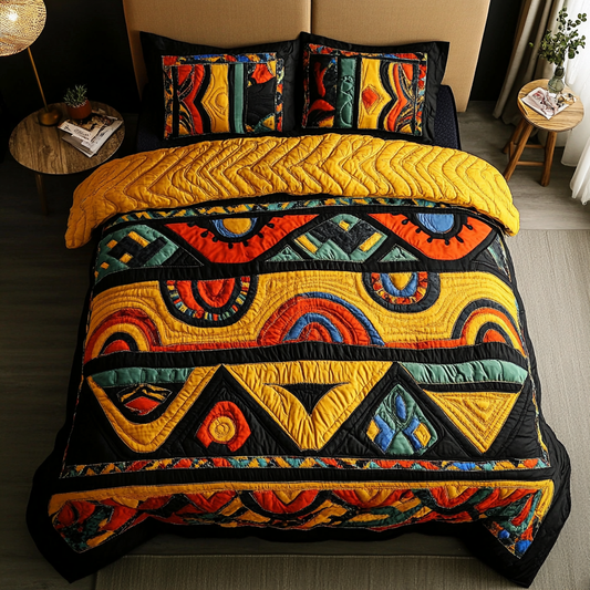 Africa Spirit 3-Piece Quilted Bedding Set NCU0DK7757