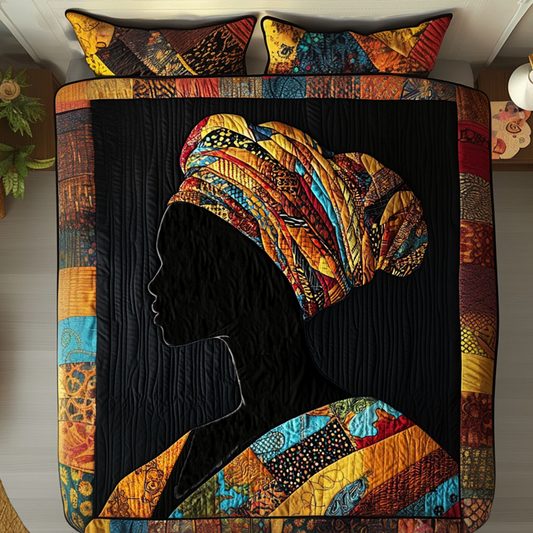 African Elegance 3-Piece Quilted Bedding Set NCU0NT5877