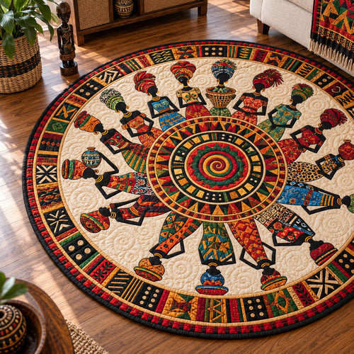 African Dawn Quilted Round Mat NCU0PT12061