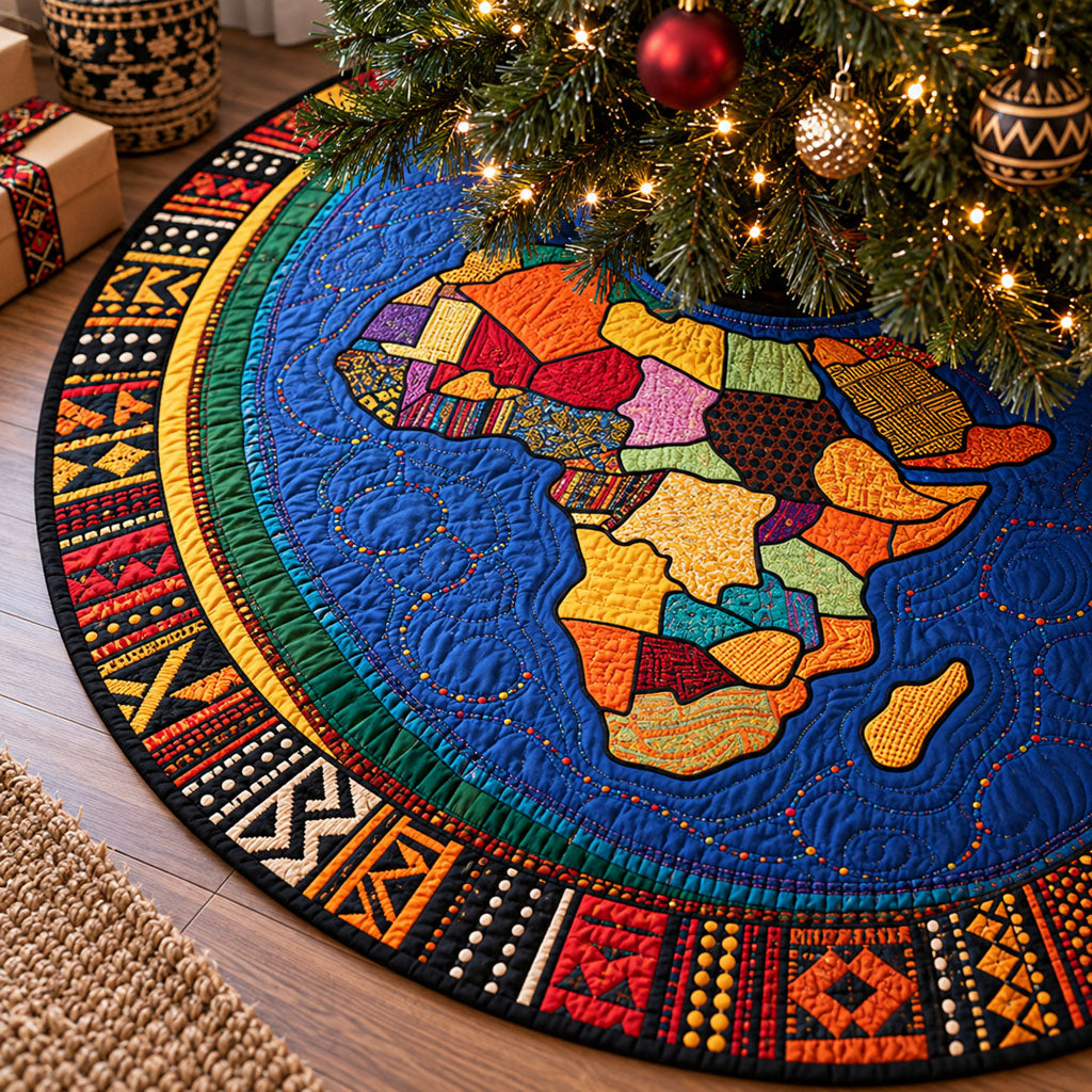 African Elegance Christmas Quilted Tree Skirt NCU0PT12077