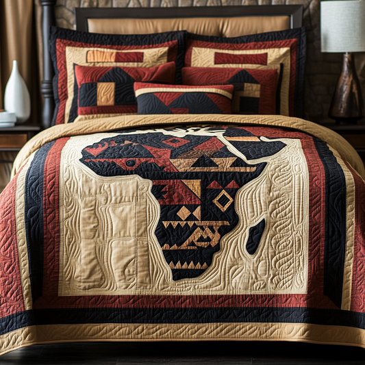 African Essence 3-Piece Quilted Bedding Set NCU0VH5714