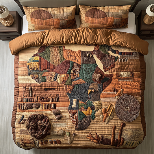 African Heritage 3-Piece Quilted Bedding Set NCU0VH5711