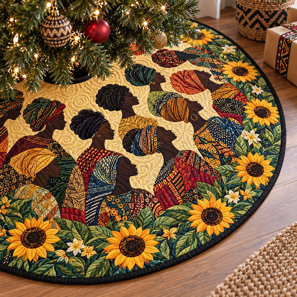African Heritage Christmas Quilted Tree Skirt NCU0PT12079