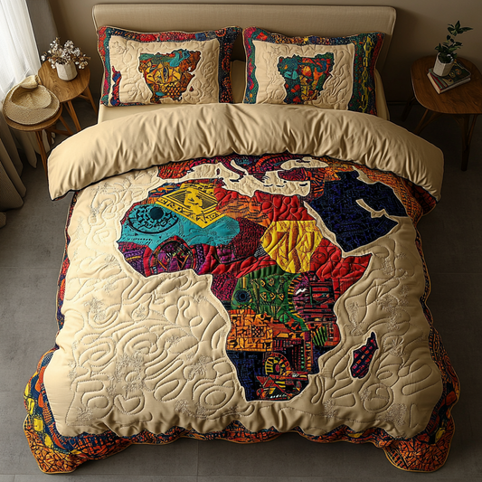 African Horizon 3-Piece Quilted Bedding Set NCU0DK7750
