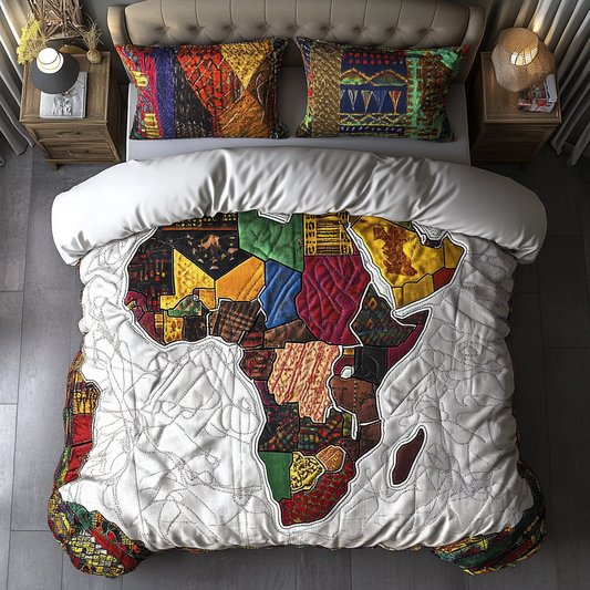 African Horizons 3-Piece Quilted Bedding Set NCU0DK7795