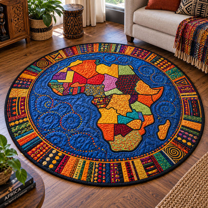 African Mosaic Quilted Round Mat NCU0PT12062