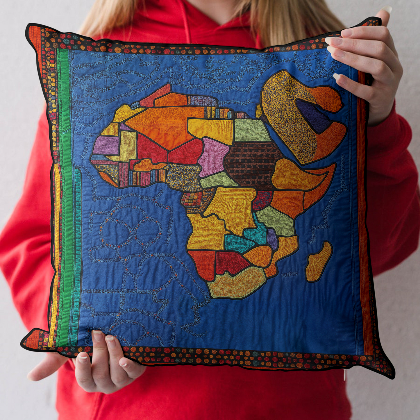 African Roots Quilted Pillow Case NCU0DK8137