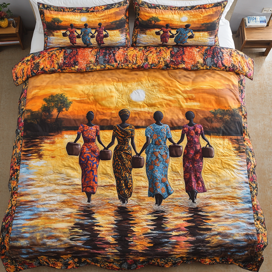 African Spirit 3-Piece Quilted Bedding Set NCU0DK7822