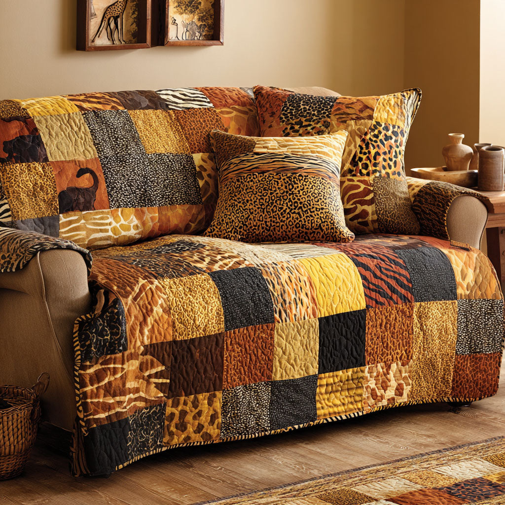 African Tones Quilted Sofa Cover NCU0NT12106