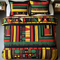 African Vibes 3-Piece Quilted Bedding Set NCU0DK7754