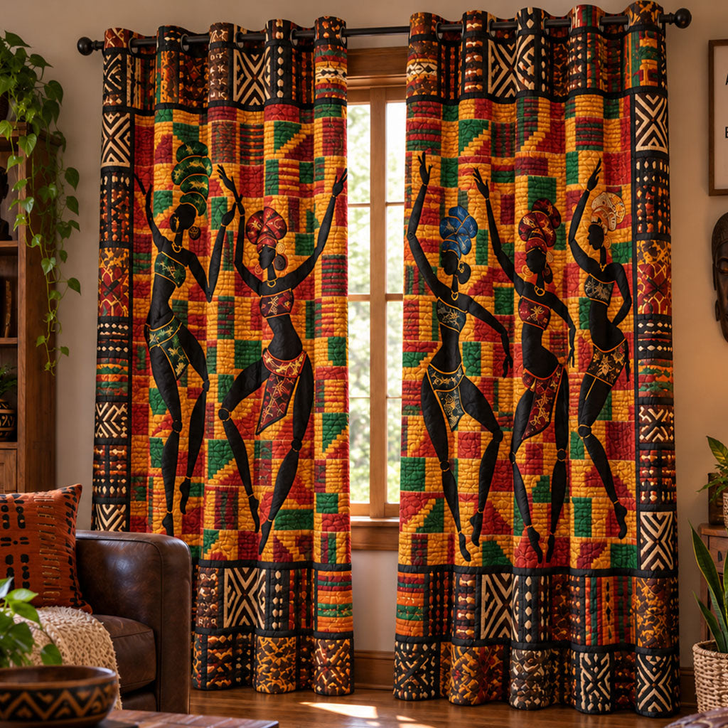 African Village Melody Quilted Curtains NCU0PT12094