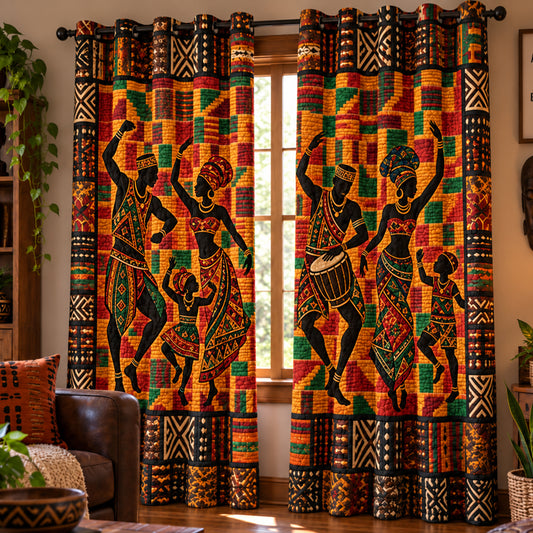 African Village Melody V2 Quilted Curtains NCU0PT12146
