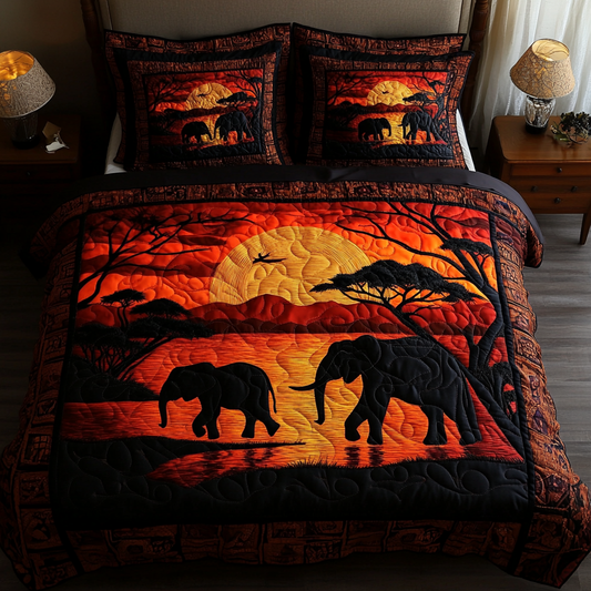 African Wonders 3-Piece Quilted Bedding Set NCU0DK7762