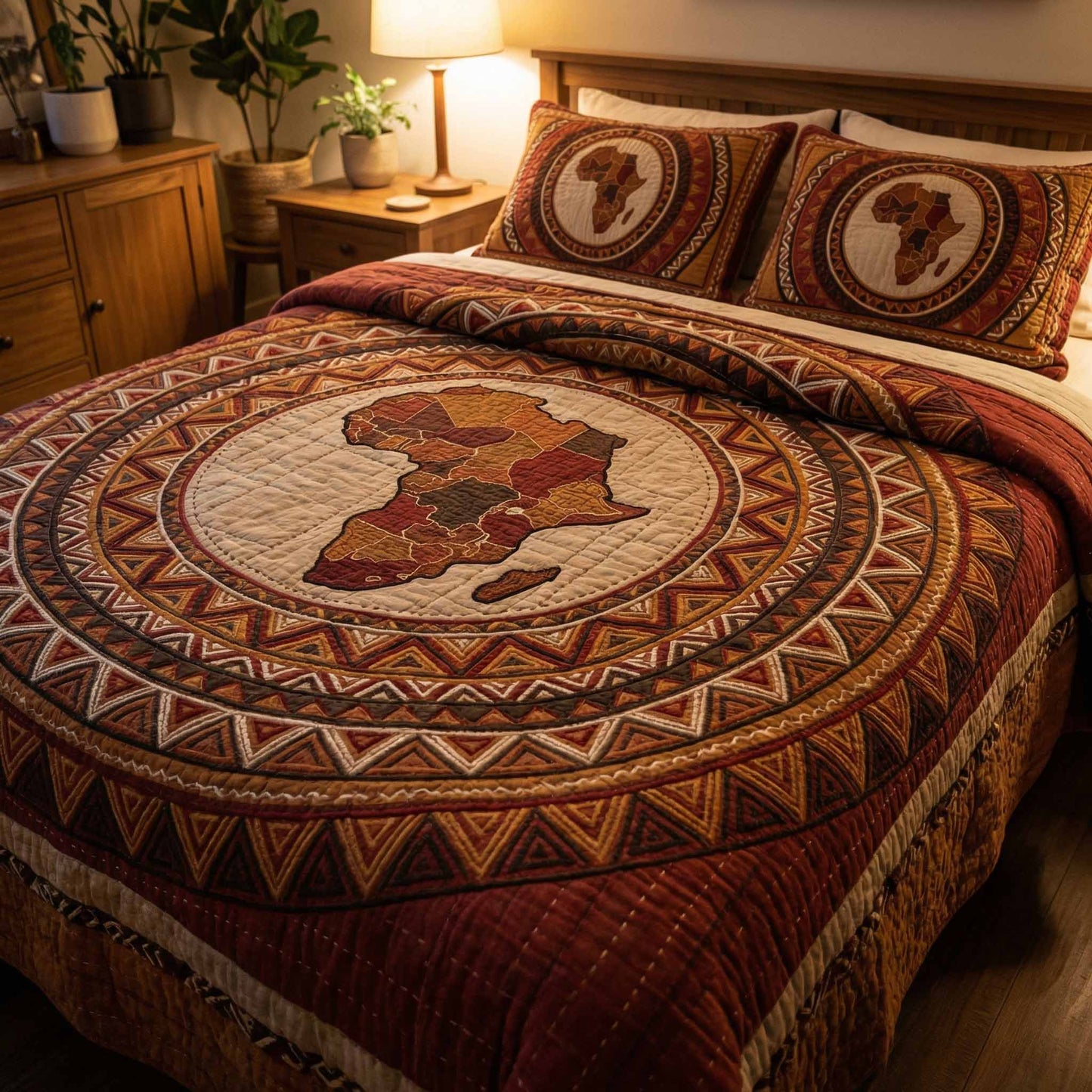 Afro Circle 3-Piece Quilted Bedding Set NCU0XD2747
