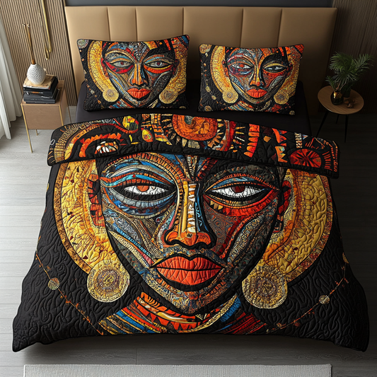 Afro Essence 3-Piece Quilted Bedding Set NCU0VH5489
