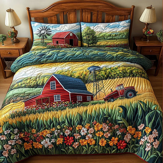 Agricultural Bliss 3-Piece Quilted Bedding Set NCU0PT5647