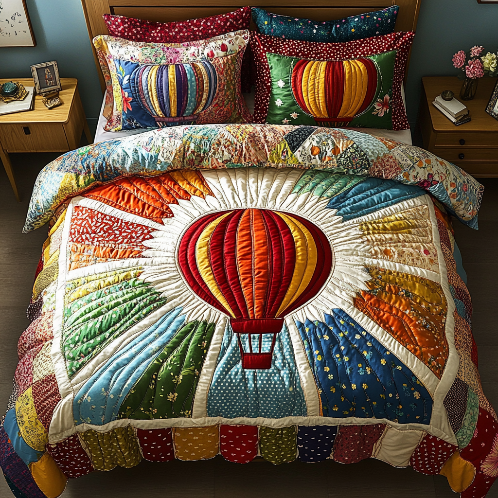 Airy Escapes 3-Piece Quilted Bedding Set NCU0VH2724