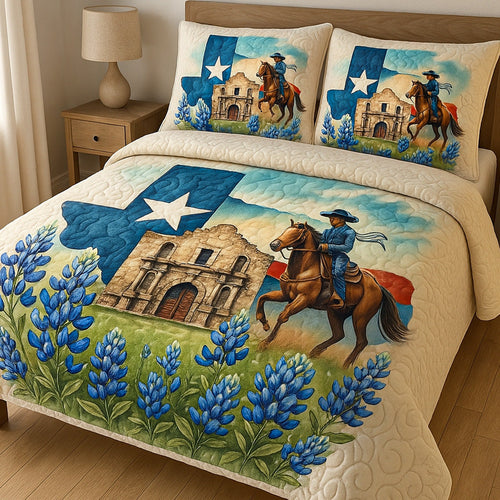 Alamo Pride 3-Piece Quilted Bedding Set NCU0NT5678